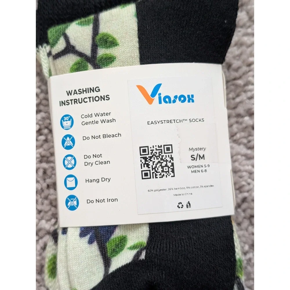 NWT Viasox Easystretch Socks Mystery Forest S/M Mens 6-8 Womens 5-9